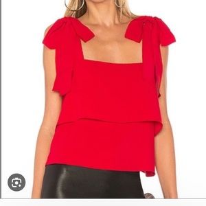 Amanda Uprichard Red Layered Blouse